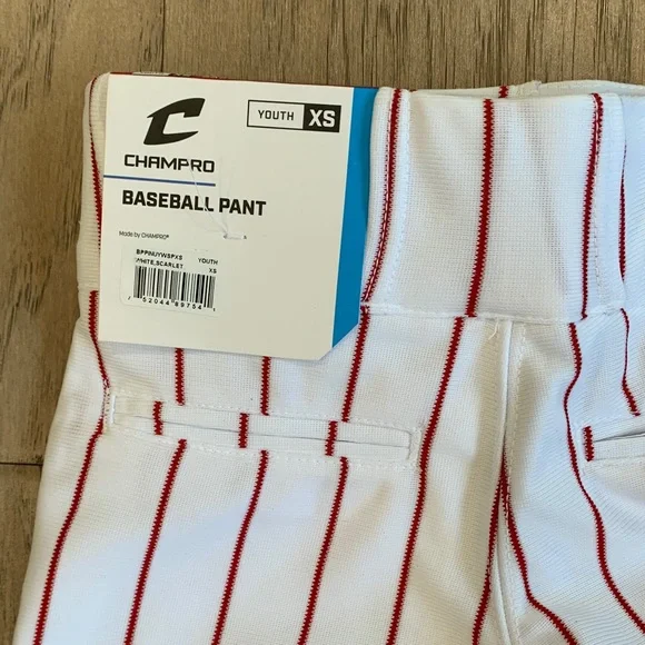 NWT Champro Sports Triple Crown Open Bottom Baseball Pants Pinstripes Size XS - Picture 5 of 5